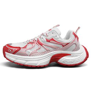 Низкие дышащие кроссовки с массивным верхом, амортизирующие и толстые, унисекс Kinglake, Red