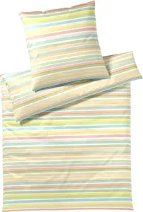 Элегантный комплект постельного белья, батист Мако, ленты, желтый, размер 135х200+40х80 Elegante