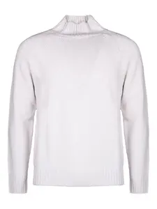 Свитер с ребристой отделкой на воротнике Eleventy, белый