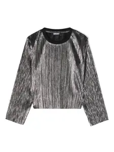 Плиссированная футболка Dkny Kids, черный