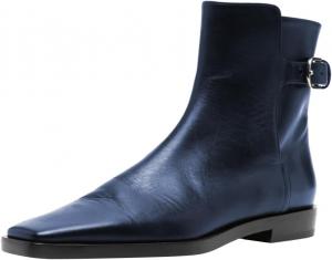 Женские классические ботильоны с квадратным носком, регулируемым ремешком и пряжкой, на щиколотку, с низким каблуком-блоком, повседневные ботинки для прогулок, размеры 4-16 US Wansseny, Blue