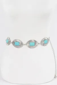 Женский пояс в западном стиле с металлической цепочкой Fashnzfab