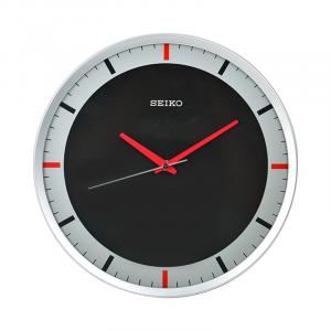 SEIKO Часы Sweeping Seconds Movement Plexiglass Crystal Wall Clock Unisex Black