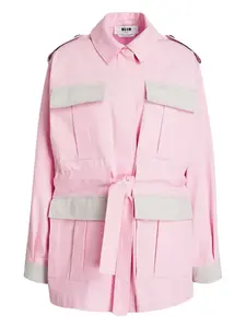 Пиджак с карманами из габардина MSGM, розовый