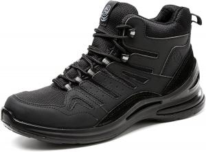 Унисекс кроссовки с металлическим носком для мужчин, модные дышащие ботинки с металлическим носком для мужчин, противоскользящая неразрушимая защитная обувь для женщин, средняя подошва Kairav (Цвет: черный высокий верх, размер: 8.5) Wcxty