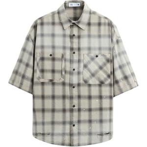 Рубашка мужская средне-серая Zara, серый