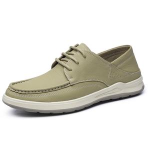 AOKANG Повседневные кожаные мужские лоу-топы цвета хаки, цвет Khaki