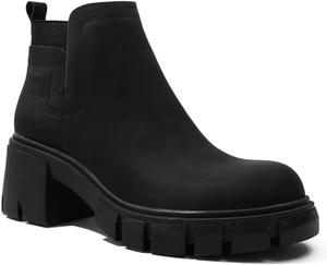 Женские ботильоны Stunner на платформе с модным массивным каблуком, ботинки Челси, противоскользящие боевые ботинки, Black