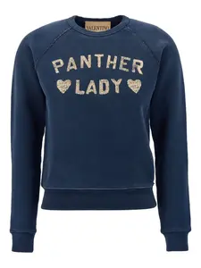 Толстовка с круглым вырезом и принтом «Леди-пантера» VALENTINO GARAVANI, синий