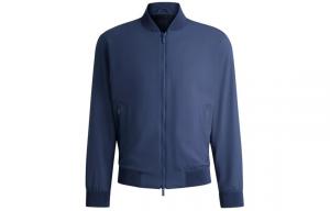 HUGO BOSS Стильная синяя куртка-блузон из моющейся шерстяной смеси для мужчин, Blue