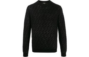 Футболка с жаккардовым принтом по всей поверхности FENDI, черная