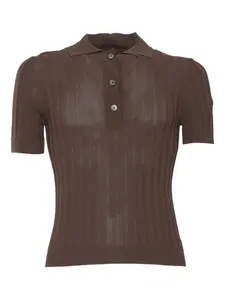 Рубашка поло в рубчик Filippo De Laurentiis, коричневый