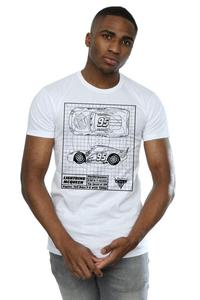 Хлопковая футболка с принтом Lightning McQueen Blueprint Cars, белый