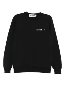 Свитшот с логотипом и круглым вырезом LES HOMMES, черный
