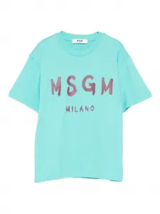 Футболка с логотипом Msgm Kids, синий