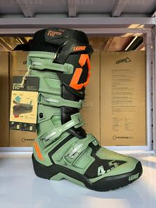 LEATT Внедорожные ботинки Motorcycle 45 для трека, лесных дорог и соревнований 55 с регулируемой осью для мужчин и женщин, противоскользящая обувь 45, оранжевый 4.5, армейский зеленый, водонепроницаемые, HYDRAORI 45.5