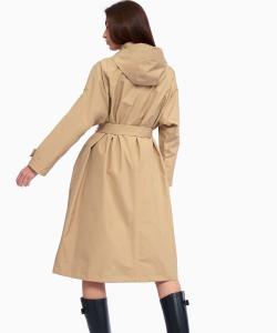 Ветрозащитное, водоотталкивающее, дышащее двухслойное бархатное пальто-тренч с капюшоном из мембраны GORE-TEX