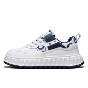 Нескользящие, износостойкие, дышащие, увеличивающие рост низкие мужские кроссовки для скейтбординга G.N.SHIJIA, White Blue