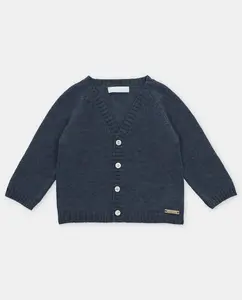 Вязаная детская курточка темно-синего цвета Martín Aranda