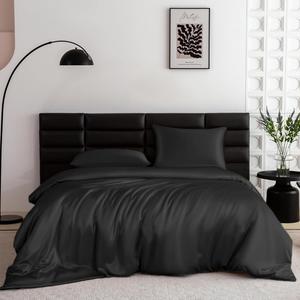 THXSILK Комплект постельного белья TXHSILK 100% шелк 22 мм 7A+ дышащий гладкий Black