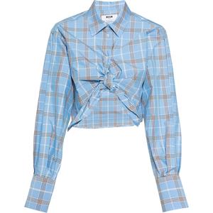 MSGM Женская рубашка светло-голубого цвета