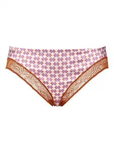 Трусы-брифы с геометричным принтом и кружевом ERES, фиолетовый