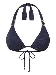 Верх бикини с треугольными чашечками и декором TWINSET, синий