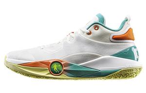 QIAODAN Баскетбольные кроссовки Battle Blade 6PRO с амортизацией и износостойкой подошвой мужские бело-оранжевые цвета слоновой кости, цвет Ivory White