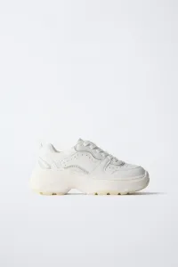 Кроссовки на толстой подошве Zara, белый