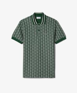 Поло с коротким рукавом и жаккардовым узором «Монограмма»