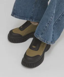 Пуховые слипоны на толстой подошве Kbf, цвет Khaki