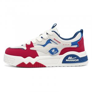 WARRIOR Износостойкие легкие низкие скейтерские кроссовки для мужчин с эффектом увеличения роста - бежевый синий красный, цвет Beige Blue Red