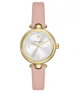 Женские круглые часы Gracie с тремя стрелками из розовой кожи, 32 мм Kate Spade New York, pink