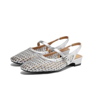 SAFIYA Женские туфли Мэри Джейн на массивном каблуке серебристые, цвет Silver