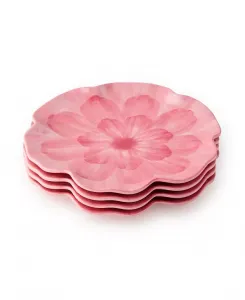 Салатные тарелки с объемным рисунком полевых цветов, 4 шт., сервиз на 4 персоны Certified International, pink