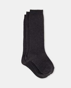 Комплект из трех высоких носков для девочек Cotton Juice, серый