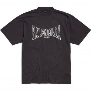 Футболка с принтом логотипа Balenciaga, черная