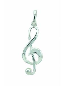 Adeliás Женский кулон в виде скрипичного ключа из серебра 925 пробы