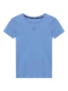 Рифленая футболка с логотипом "Луна" Marine Serre, синий