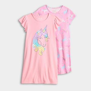 Детское платье для девочек 4-12 лет, 2 шт Cuddl Duds, Pink Unicorn