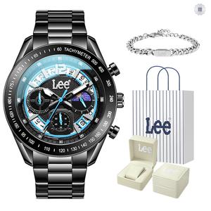 Lee Часы Wrist Watch Quartz Movement Steel Strap 42 Black Dial Men's Watch Node Holiday Classic