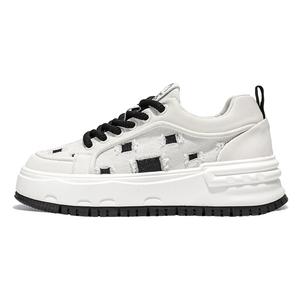 MUSNODO Дышащие и износостойкие мужские лоу-топы для скейтбординга бело-черные, цвет White Black