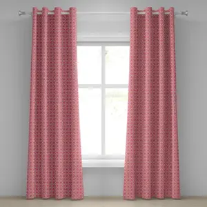 Этническая штора на люверсах ABAKUHAUS, традиционный русский славянский узор, вышитый вручную, графичный дизайн, декоративные двухпанельные шторы, 280 см x 175 см, белый и красный Abakuhaus