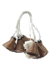 Marelida Декоративная светодиодная гирлянда с 10 абажурами, имитирующая ротанг, с таймером, длина: 2,7 м, коричневая