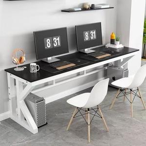 Игровой стол Zhenyanxuan 200x60x75 см, прямоугольный, для компьютера, черная столешница, белая рама