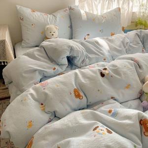 AVIVI Комплект постельного белья 1,5-спальный, 4 предмета, простыня, пододеяльник 150x200 см, для вечеринки