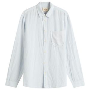 Рубашка с контрастным карманом Folk, голубой