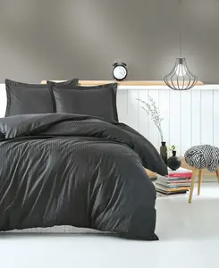 Комплект постельного белья Elegant Stripe 200x220 см сатин антрацит Morhane