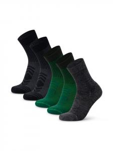 DANISH ENDURANCE Походные носки из мериносовой шерсти, легкие, зелено-черно-серые