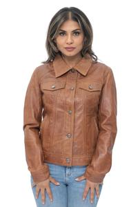 Джинсовая куртка trucker из кожи андерлехт Infinity Leather, коричневый